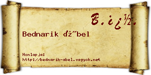 Bednarik Ábel névjegykártya