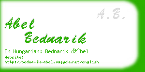 abel bednarik business card